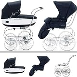 Inglesina SYSTM11VER Classica Pram and Seat with Raincover - Navy White