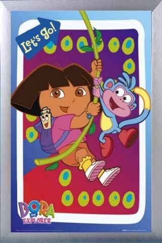 Dora The Explorer Poster and Frame (Aluminium) - Lets Go (36 x 24 inches)