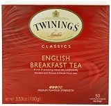 Twinings English Breakfast Tea, Tea Bags, 50-Count Boxes (Pack of 6)
