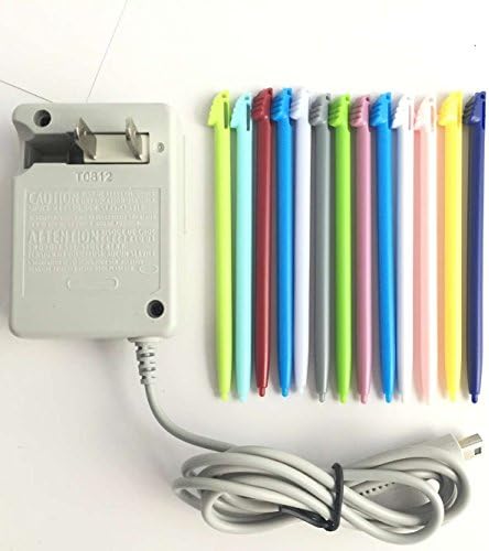 HKING AC Power Adapter Charger for Nintendo Dsi +10-Pack Touchscreen Stylus Pen FOR 3DS XL