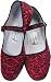 Burgundy Floral Velvet Mary Jane Chinese Shoes