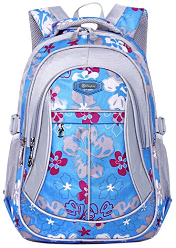 Coofit flowers pattern backpacks for girls elementary s…