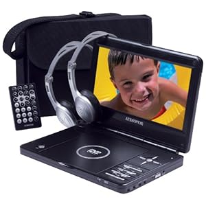Audiovox D1998PK 9-Inch Slim Line Portable DVD Player with Bonus Headphones and Car Kit