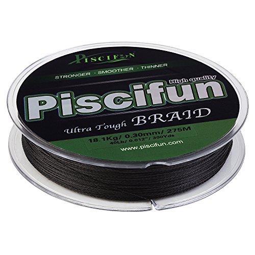 Piscifun Braided Fishing Line 4 Strands PE Line 150yards Black 25LB
