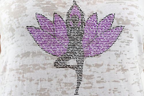 Think Positive Apparel Yoga Tree Pose Womens Burnout T-Shirt, L, White
