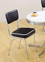 Furniture online: Set of 2 Retro Nostalgic Style Black Finish Dining Chairs