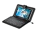 IVSO Micro USB Folio Keyboard with Stand Universal PU Leather case for BLU Studio 7.0 II Tablet (Black)