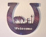 Horseshoe Welcome Sign - Praying Cowboy - A Higher Power - Laser Cut Steel