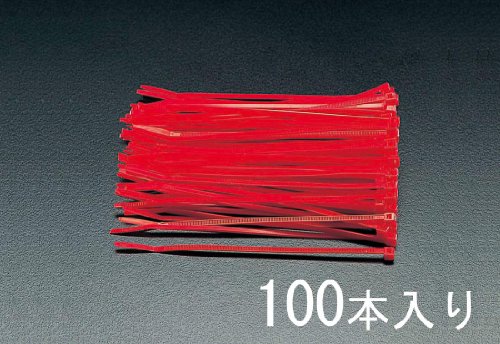 EA475C-100 100x2.5mm結束バンド(赤/100本)