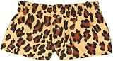 Leopard Novelty Print Wild Flannel Cotton Girl Boxers Mini Itty Bitty Shorts 1" Inseam, Covered elastic waist, 100% cotton, available in 5 adult sizes by 