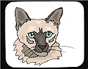 Decorated Mouse Pad with head, siamese, cat, face, feline