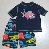 Carter's(カーターズ)ラッシュガード付きトランクス水着（ネイビー)