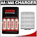 Sunpak PicturesPlus (4) 2650mAh AA NiMH Batteries & 60 Minute Charger with Precision Design AA Battery Case for Kodak EasyShare Digital Cameras