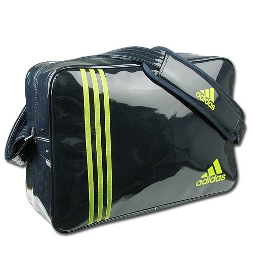 adidas アディダス adi-V II 2010MODEL エナメル バッグ《Mサイズ：ネイビー/グリーン》スポーツ・ショルダー KQ915-E37843