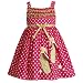 Size-3T,BNJ-9249M FUCHSIA-PINK WHITE POLKA DOT SEQUIN 'Daisy Pom-Pom Sandal' APPLIQUE Spring Summer Baby Girl Party Dress,M29249 Bonnie Jean TODDLERS