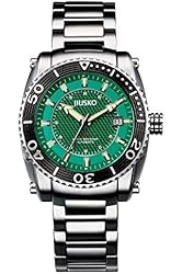 JIUSKO 39LSB15 Mens 21 Jewel Automatic Self Wind 200m Stainless Steel Green Dial Diving Watch