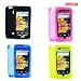 Image: Samsung Moment M900 Combo Trans. Clear Silicon Skin Case Faceplate Cover + Trans. Neon Green Silicon Skin Case Faceplate Cover + Trans. Hot Pink Silic