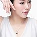 JQUEEN 1Pc Stylish Artificial Gem Love Heart Shape Pendant Chain Necklace Valentines Gift