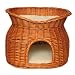 Trixie 2874 Weidenkorb mit Liegedach und 2 Kissen, 54 � 43 � 37 cm