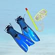 Aquatics Lime Junior Size 9-13 Childs Kids Mask and Snorkel + carry bag + Fins
