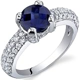 Stunning Seduction 1.75 Carats Blue Sapphire Ring in Sterling Silver Size 5 to 9