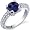 Stunning Seduction 1.75 Carats Blue Sapphire Ring in Sterling Silver Rhodium Finish Size 5