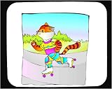 Mouse Pad with kitten, skate, skating, cat, roller-skating, roller