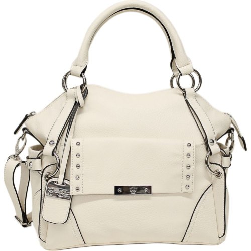 Jessica Simpson Encino Satchel Top Handle Bag,Cream,One Size