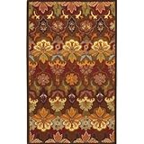 IMAGE OF Floral Applique Orange Blossom Multi Contemporary Rug Size: Rectangle: 3'6