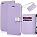 iPhone 5c Case,By Ailun,Wallet Case,PU Leather Case,Credit Card Holder,Flip Cover Case[Purple]
