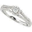 14K White Gold Diamond Engagement Ring - 0.33 Ct.