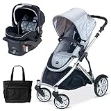 Britax U281774kit7 B-ready Stroller and B-safe Infant Carrier with Diaper Bag - Blk silver