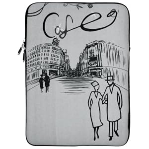 13 inch Café in Paris Silver Gray Notebook Laptop Sleeve Bag Carrying Case for Apple MacBook 13
