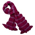 Loose Knit Striped Scarf - Raspberry