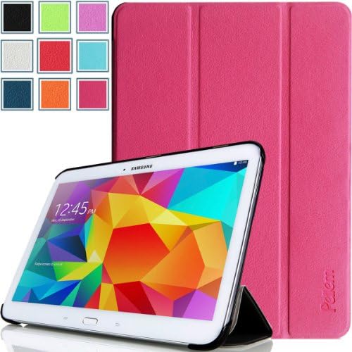 Pellem SFM2014 Samsung Galaxy Tab 4 10.1 Case - Ultra Slim Lightweight SmartCover Stand Case for Samsung Galaxy Tab 4 10.1 Inch Tablet (With Smart Cover Auto Wake/Sleep), Magenta