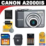 Canon Powershot A2000IS 10MP Digital Camera with 6x Optical Image Stabilized Zoom + Advanced DB ROTH Accessory Kit