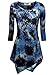 DJT Women's Scoop Neck 3/4 Sleeve Hankerchief Hem Tunic Top