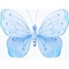 13" Large Blue Shimmer Butterfly Decorations - butterflies hanging nylon nursery bedroom girls room ceiling wall decor, wedding birthday party baby bridal shower