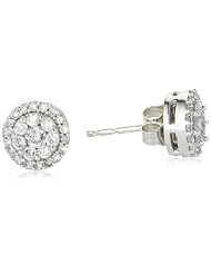 Buy 10k White Gold Round Diamond Cluster Earrings (1 2 cttw, I-J Color, I2-I3 Clarity)