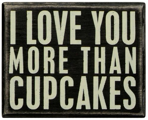 Primitives by Kathy Box Sign, Cupcakes, 5-Inch by 4-Inch
