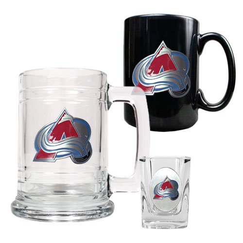 Colorado Avalanche NHL 15oz Tankard, 15oz Ceramic Mug & 2oz Shot Glass Set - Primary Logo
