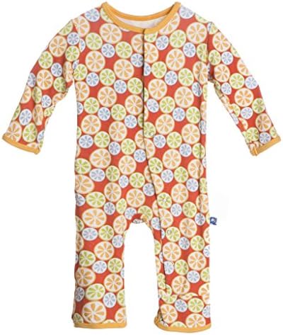 KicKee Pants Little Girls-Print Coverall- Frisbee Citrus, 3T