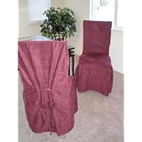 6 Pieces Burgundy Wine Dining Chair Slipcovers by 