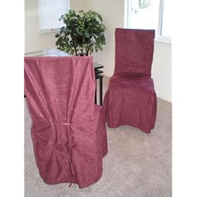 6pcs Micro Suede Dining Chair Cover Slipcovers - Wine