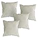 Deconovo Decorative Cushion Cover for Patio Chair - Faux Linen, Square Throw Pillow Case (Cream, 18x18 in, Set of 4)