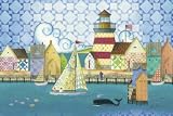 Bayside Ocean Dock Sailboat Indoor Outdoor Rug Mat