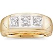 14K Two-Tone Gold Diamond Man's Ring - 0.33 Ct.