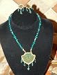 Girls Jewelry Set 22k Gold Plated Sea Green Indian Ethnic Style 3pc Necklace Earrings Free Shipping