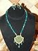 Jewelry Set Gold Plated Sea Green Indian Ethnic Style 3pc Necklace Earrings