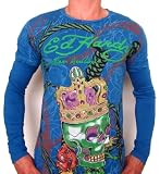 New Ed Hardy By Christian Audigier Mens Platinum King Skull T-shirt